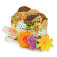 Cesta de galletas de flores