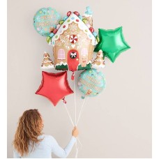 Ramo de globos brillantes con espíritus de repostería