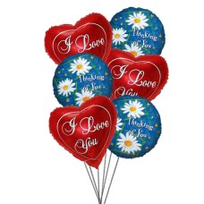 Thoughtful Balloons Bouquet (6 Latex and 3 Mylar Balloons)