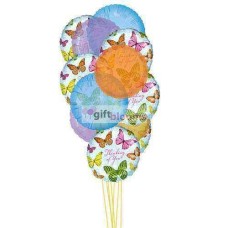 Globos con el mensaje "En tus pensamientos" (6 globos de látex y 6 globos de mylar)
