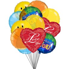 Globos Lovely (6-Mylar y 6-Latex globos)