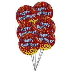globos del feliz cumpleaños con el color del amor (3 Látex y 3 Globos de Mylar)