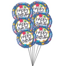 Globos rosados ​​decir feliz cumpleaños (3 Látex y 3 Globos de Mylar)