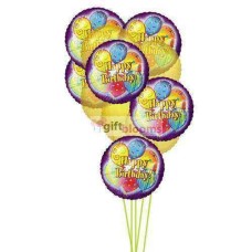Globos de cumpleaños brillantes (3 globos de látex y 6 globos de mylar)