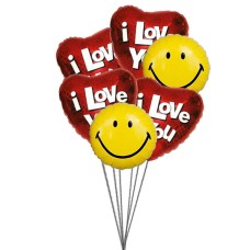 Corazones chispeantes Globos (3 Látex y 3 Globos de Mylar)