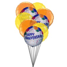 Globos de desear feliz aniversario (6-Mylar y 6-látex globos)