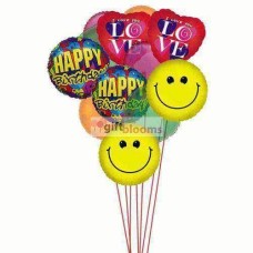 Globos para fiesta de cumpleaños llenos de amor, sonrisas y buenos deseos (3 globos de látex y 6 globos de mylar).