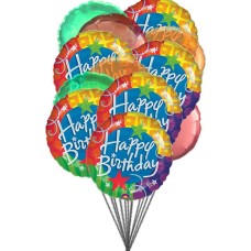 globos de feliz cumpleaños alegre (6-Mylar y 6-látex globos)