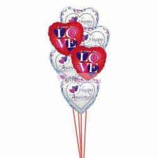 Ramo de globos de amor (6 globos de látex y 3 globos de mylar)