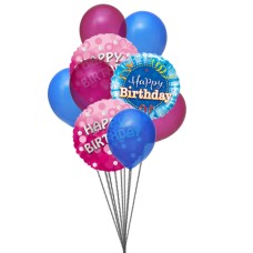 El manojo de globos de feliz cumpleaños preciosos (3 Látex y 3 Globos de Mylar)