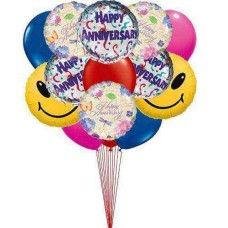 Globos de feliz aniversario (6 de látex y 6 de mylar)