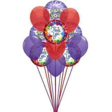 Ramo de globos de GRACIAS (6 de látex y 3 de mylar)