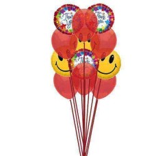 Gracias con una sonrisa (6 globos de látex y 6 globos de mylar)