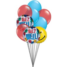 globos de smiley Getwell (6 Látex y 3-Mylar globos)