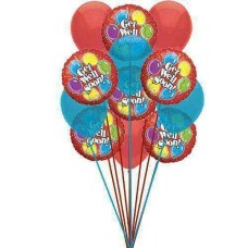 Mensajes de pronta recuperación (6 globos de látex y 6 globos de mylar)