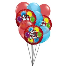 Que te mejores pronto deseos (3 Látex y 3 Globos de Mylar)