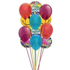 Sonríe y desea una pronta recuperación (6 globos de látex y 6 globos de mylar)
