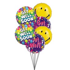 Sonreír y deseo te mejores (6-Mylar y 6-látex globos)