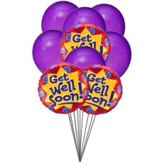 globos Purply Getwell (6 Látex y 3-Mylar globos)