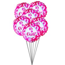 globos de color rosáceo (3 Látex y 3 globos metalizados)