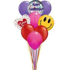 Globos de aniversario "Te amo" (6 globos de látex y 3 globos de mylar)