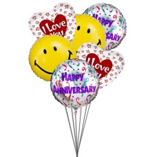 Te amo globos aniversario (6 Látex y 3-Mylar globos)