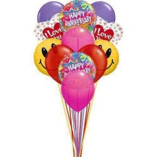 Preciosos globos de aniversario (3 globos de látex y 6 globos de mylar)