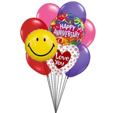 globos preciosa aniversario (6 Látex y 3-Mylar globos)