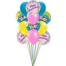 Globos para pensar en aniversario (3 globos de látex y 6 globos de mylar)