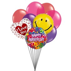 Smiley - Globos de aniversario de Smiley con amor