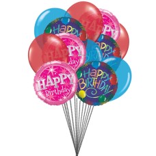 Globos de felicitación de cumpleaños (3 globos de látex y 6 globos de mylar)