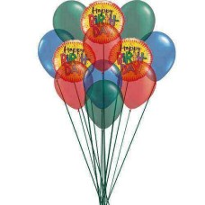 Ramo de los mejores globos de cumpleaños (9 globos de látex y 3 globos de mylar)