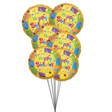 Ramo de mejores globos de cumpleaños (3 Látex y 3 Globos de Mylar)