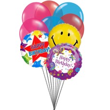 globos de la fiesta de cumpleaños (3 Látex y 6 Globos de Mylar)