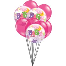 Rosa para las niñas (3 Látex y 3 Globos de Mylar)