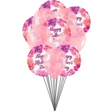Bouquet de globos "Deseos del día de la madre" (globos 6-Mylar y 6-Latex)