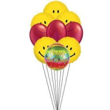 Un cumpleaños lleno de sonrisas (3 globos de látex y 6 globos de mylar)