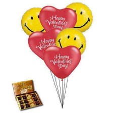 Globos sonrientes con chocolates