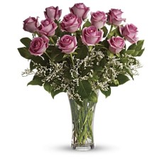 Hazme sonrojar - Docena de rosas rosadas de tallo largo (tamaño estándar)