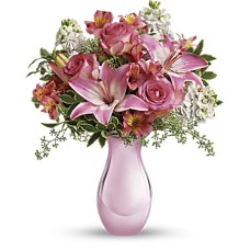 Ramo Giftblooms Pink Reflections con rosas (tamaño estándar)
