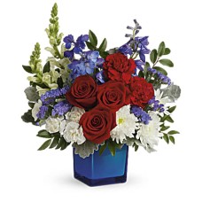Ramo rojo, blanco y flores (estándar)