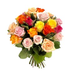 Ramo de rosas de colores mezclados