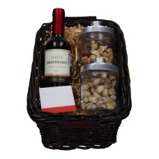 Canasta Vino Tinto 375ml y Pistachos