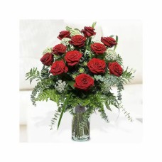 Arreglo De 18 Rosas Rojas (Con Florero)