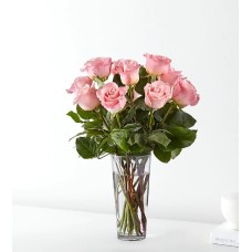 Ramo de rosas rosadas de tallo largo (Estándar - 12 rosas)
