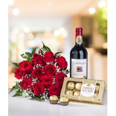 Rosas Chocolates y Vino