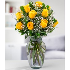 Una docena de rosas amarillas