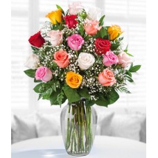 Dieciocho rosas surtidas