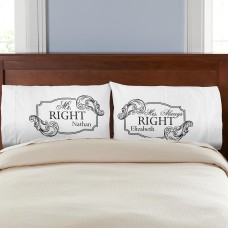 Mr. Right Sra. Always Right Pillowcases - Juego de 2