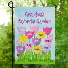 Bandera de jardín de tulipanes